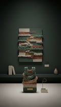 Contemporary Textile Art Object with Antique Brass Label