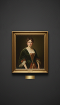 Vintage Portrait Painting with Gallery Brass Placard