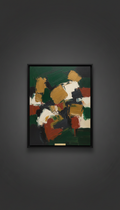 Abstract Oil Painting with Brass Placard